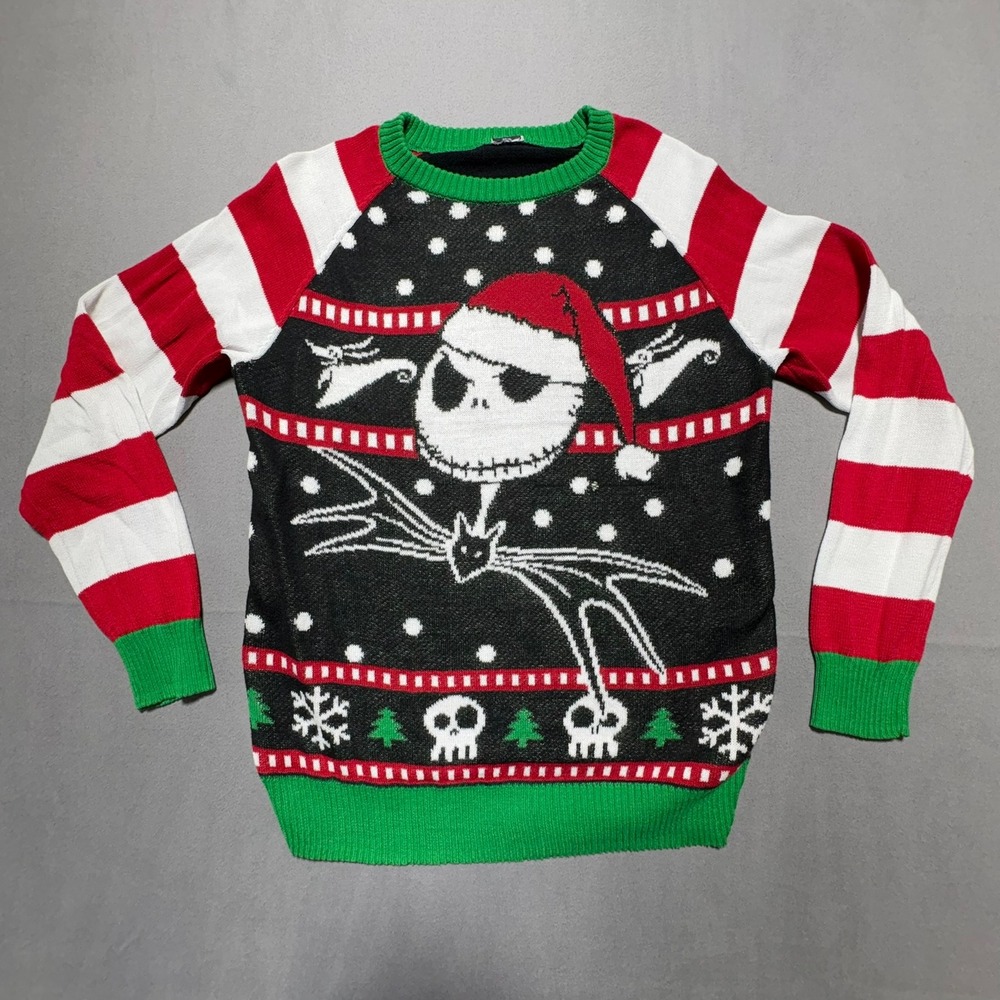 Disney Nightmare Before Christmas Jack Skellington Ugly Holiday Sweater Mens L